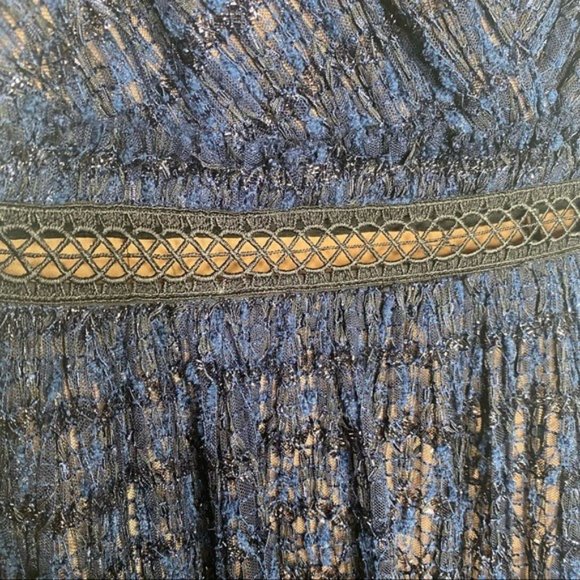 Self-Portrait Navy Metallic Pattern Mini Dress - Picture 9 of 13